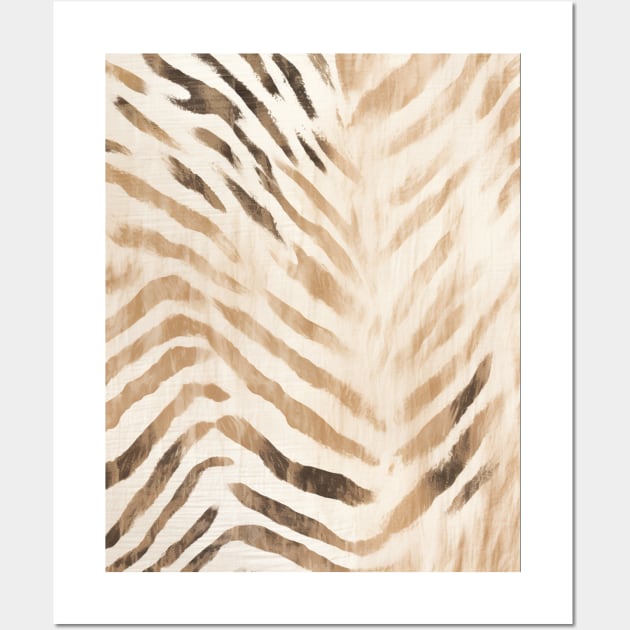 Taupe Animal Print Zebra Stripes Wall Art by Trippycollage